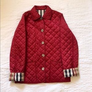 Burberry Red Nova Check Quilted Children’s Jacket
